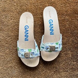 $215 GANNI x DR. Scholl’s Original Clog Sandals White Butterfly Size US 7
